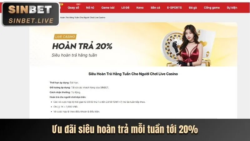 Chương trình hoàn trả tiền cược hàng tuần tại 79kinh